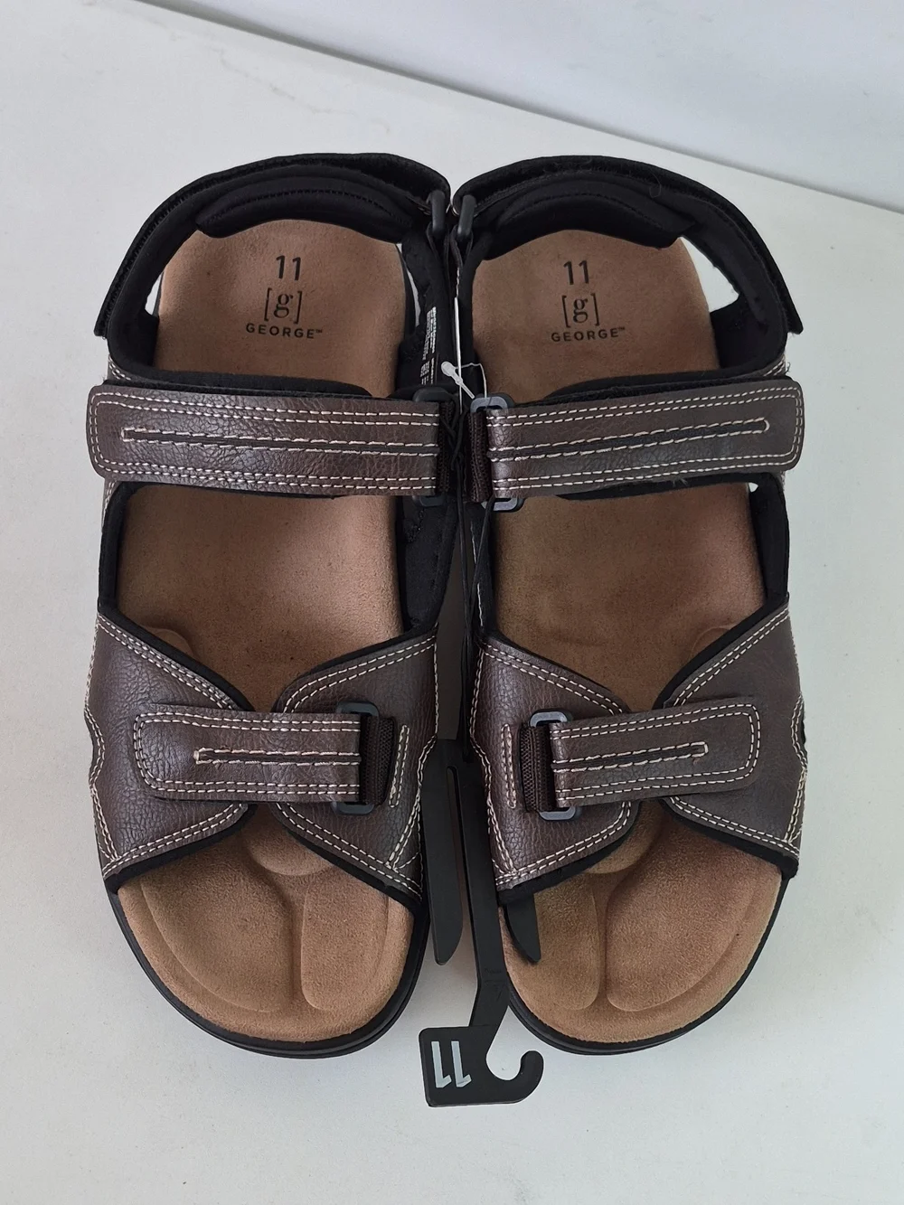 George Brown Men's Adjustable Strap Comfort Sandals Size 11